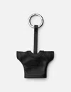 Mm6 Maison Margiela Leather Keychain And Bag Charm In Black