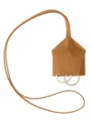 Mm6 Maison Margiela Long Strap Metal Rings Keychain In Beige
