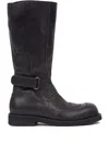 Mm6 Maison Margiela レザーロングブーツ In Black