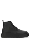Mm6 Maison Margiela Mm6 Oversized Sole High-top Leather Sneakers In Black