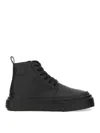 Mm6 Maison Margiela Mm6 Oversized Sole High-top Leather Sneakers In Black