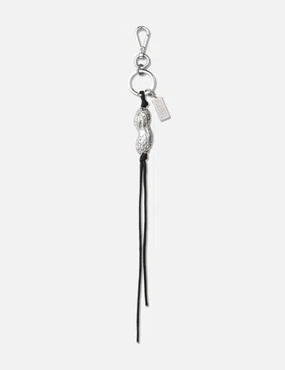 Mm6 Maison Margiela Leather Lanyard Keyring In Black