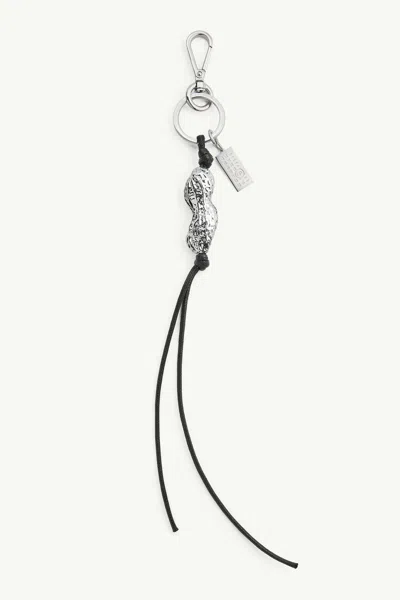 Mm6 Maison Margiela Leather Lanyard Keyring In Palladio
