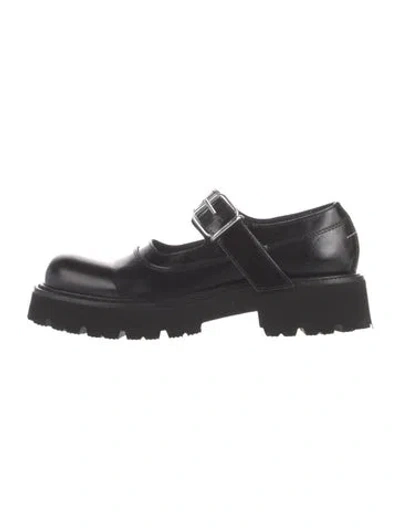 Pre-owned Mm6 Maison Margiela Leather Mary Jane Flats In Black