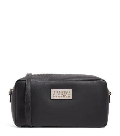 Mm6 Maison Margiela Leather Numeric Logo Messenger Bag In T8013 Black