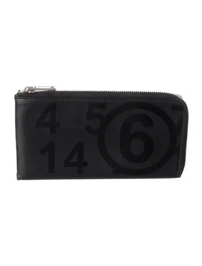 Pre-owned Mm6 Maison Margiela Leather Printed Wallet In Black