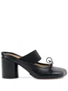 Mm6 Maison Margiela Mm6 By Maison Margiela Anatomical Black Goat Leather Sandals With Bow Detail In Black