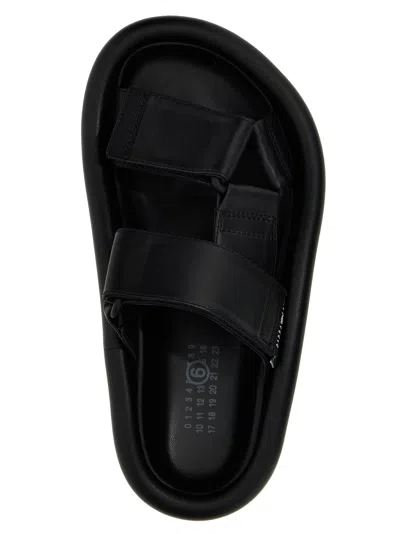 Mm6 Maison Margiela Leather Sandals In Black