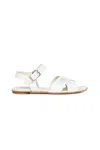 Mm6 Maison Margiela Leather Sandals With Numeric Logo In White