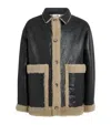 Mm6 Maison Margiela Leather Shearling Reversible Jacket In Multi