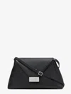 Mm6 Maison Margiela Leather Shoulder Bag In Black