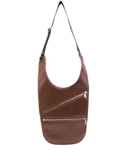 Mm6 Maison Margiela Leather Shoulder Bag In Brown
