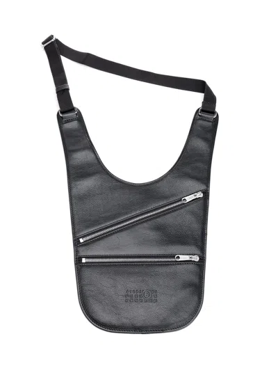 Mm6 Maison Margiela Leather Shoulder Bag Shoulder Bags Black
