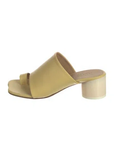 Pre-owned Mm6 Maison Margiela Leather Slides In Yellow