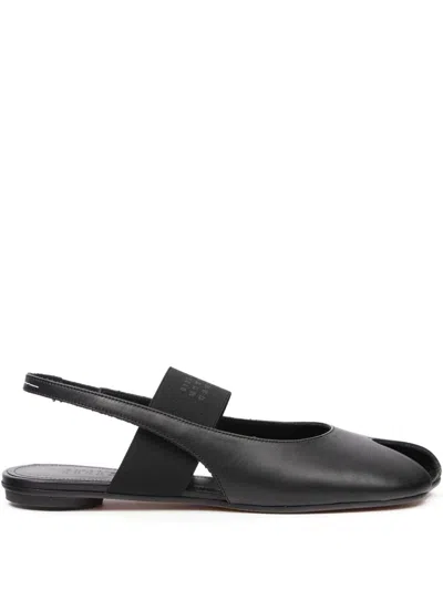 Mm6 Maison Margiela Logo Detailed Open-toe Slingback Sandals In Black
