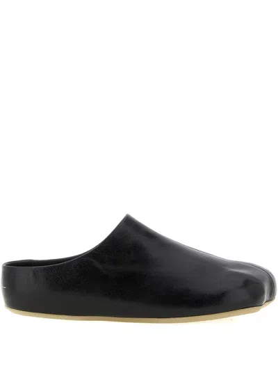 Mm6 Maison Margiela Anatomical Leather Sabot In Black