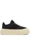 Mm6 Maison Margiela Black Gambetta Lace-up Platform Sneakers In Black