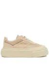 Shop Mm6 Maison Margiela Leather Sneakers In Neutrals