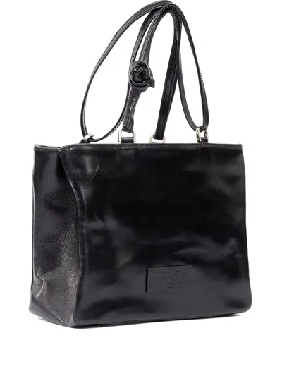 Mm6 Maison Margiela Leather Tote Bag In Black