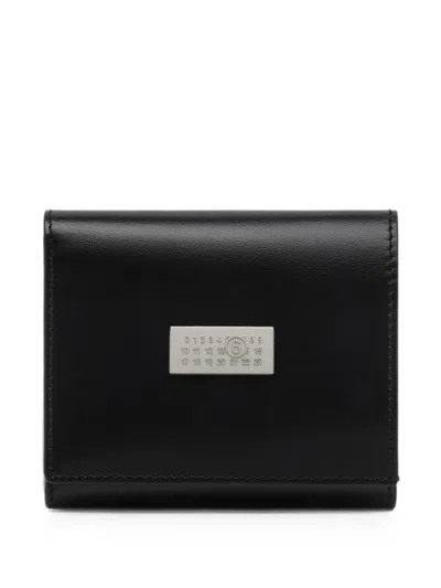 Mm6 Maison Margiela Leather Tri-fold Wallet In Black