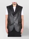 Mm6 Maison Margiela Leather Vest Sleeveless Flap Pockets In Black