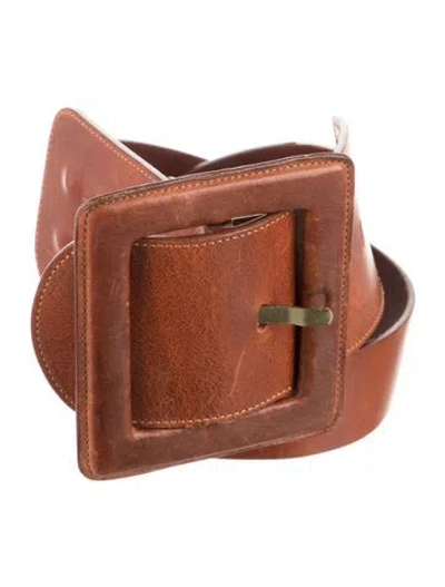 Pre-owned Mm6 Maison Margiela Leather Waist Belt In Brown