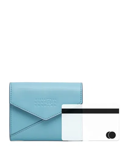 Mm6 Maison Margiela Leather Wallet In Blue