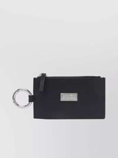 Mm6 Maison Margiela Leather Wallets With Keyring And Metallic Ring In Black