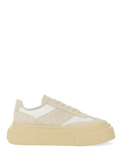 Mm6 Maison Margiela Gambetta Leather Sneakers In Ivory