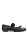Mm6 Maison Margiela Smooth Leather Anatomical Ballerina In Negro