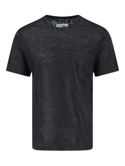 Mm6 Maison Margiela Letter-print T-shirt In Black