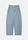 MM6 MAISON MARGIELA MM6 MAISON MARGIELA LIGHT BLUE MID-RISE CROPPED JEANS