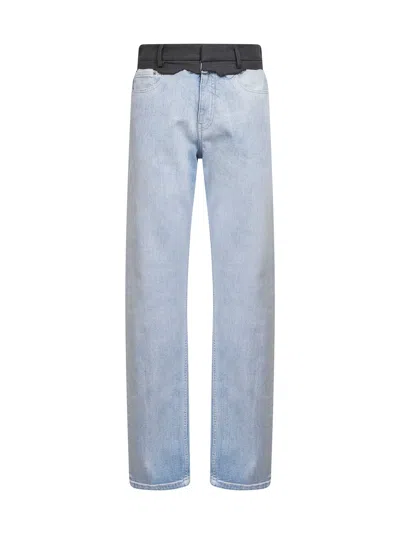 Mm6 Maison Margiela Light Blue Stretch Denim Straight-leg Jeans