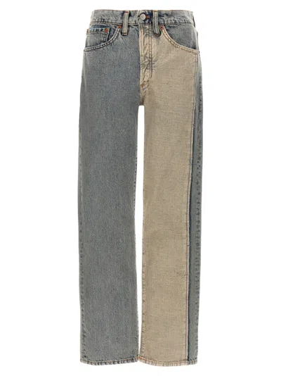 Mm6 Maison Margiela Light Blue Visible Stitching Jeans