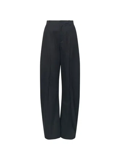 Mm6 Maison Margiela Light Cotton Twill Wide-leg Trousers In Black