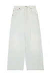 Mm6 Maison Margiela Light Worn-effec Jeans With Splits In Blue