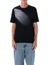 Mm6 Maison Margiela Mm6 By Maison Margiela Gradient Effect Black T-shirt With Subtle Graphic Print In Black