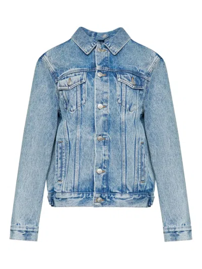 Mm6 Maison Margiela Light-wash Denim Jacket In Blue