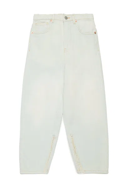 Mm6 Maison Margiela Kids' Light Worn-effec Jeans With Splits In Blue