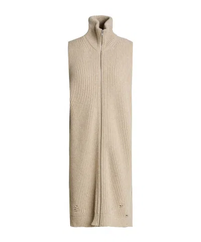 Mm6 Maison Margiela Lightweight Sleeveless Knit Vest In Brown
