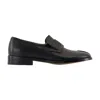Mm6 Maison Margiela Split-toe Loafers In Black Calf Leather In Black