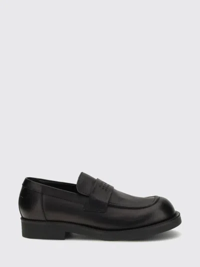 Mm6 Maison Margiela Black Calf Leather Bos Taurus Slip-on Loafers