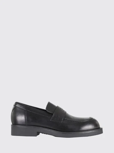 Mm6 Maison Margiela Black Calf Leather Bos Taurus Slip-on Loafers