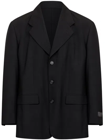 Mm6 Maison Margiela Logo-appliqué Jacket In Black