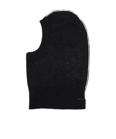 Mm6 Maison Margiela Logo Balaclava Beanie Hat In Black