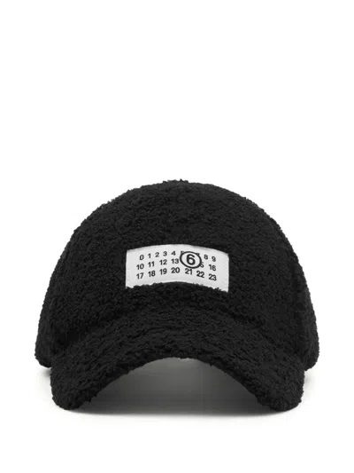 Mm6 Maison Margiela Logo Baseball Cap In Black