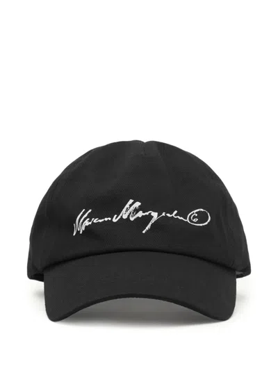 Mm6 Maison Margiela Logo Baseball Cap In Black
