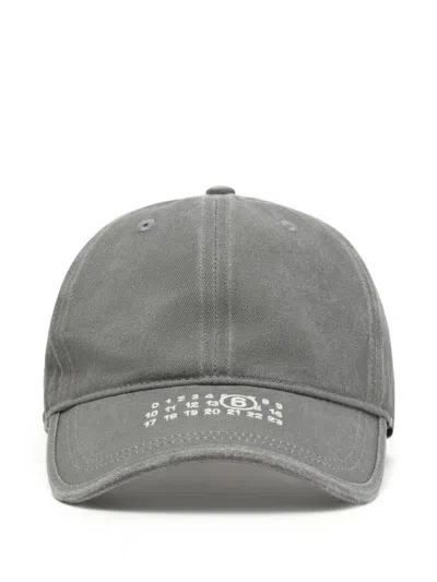 Mm6 Maison Margiela Logo Baseball Cap In Grey