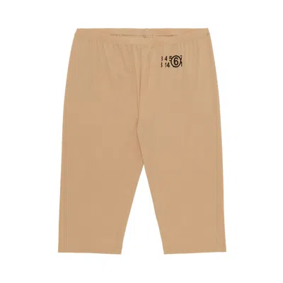 Pre-owned Mm6 Maison Margiela Logo Biker Shorts 'nude' | Tan | Women's Size M
