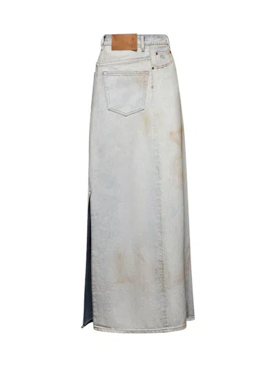 Mm6 Maison Margiela Light Blue Denim Maxi Skirt